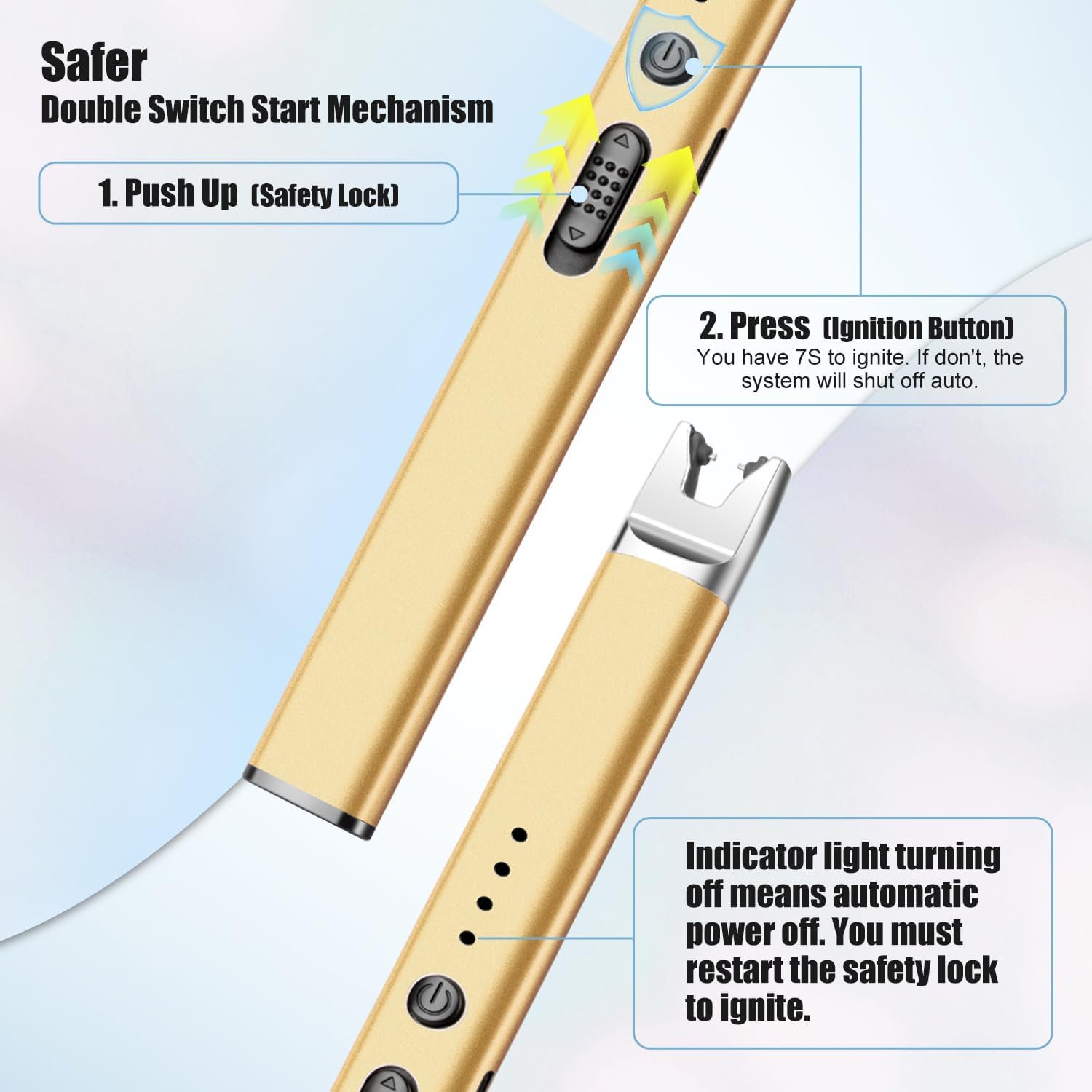 2-Pack USB Rechargeable Plasma Arc Lighter (with Safety Lock)