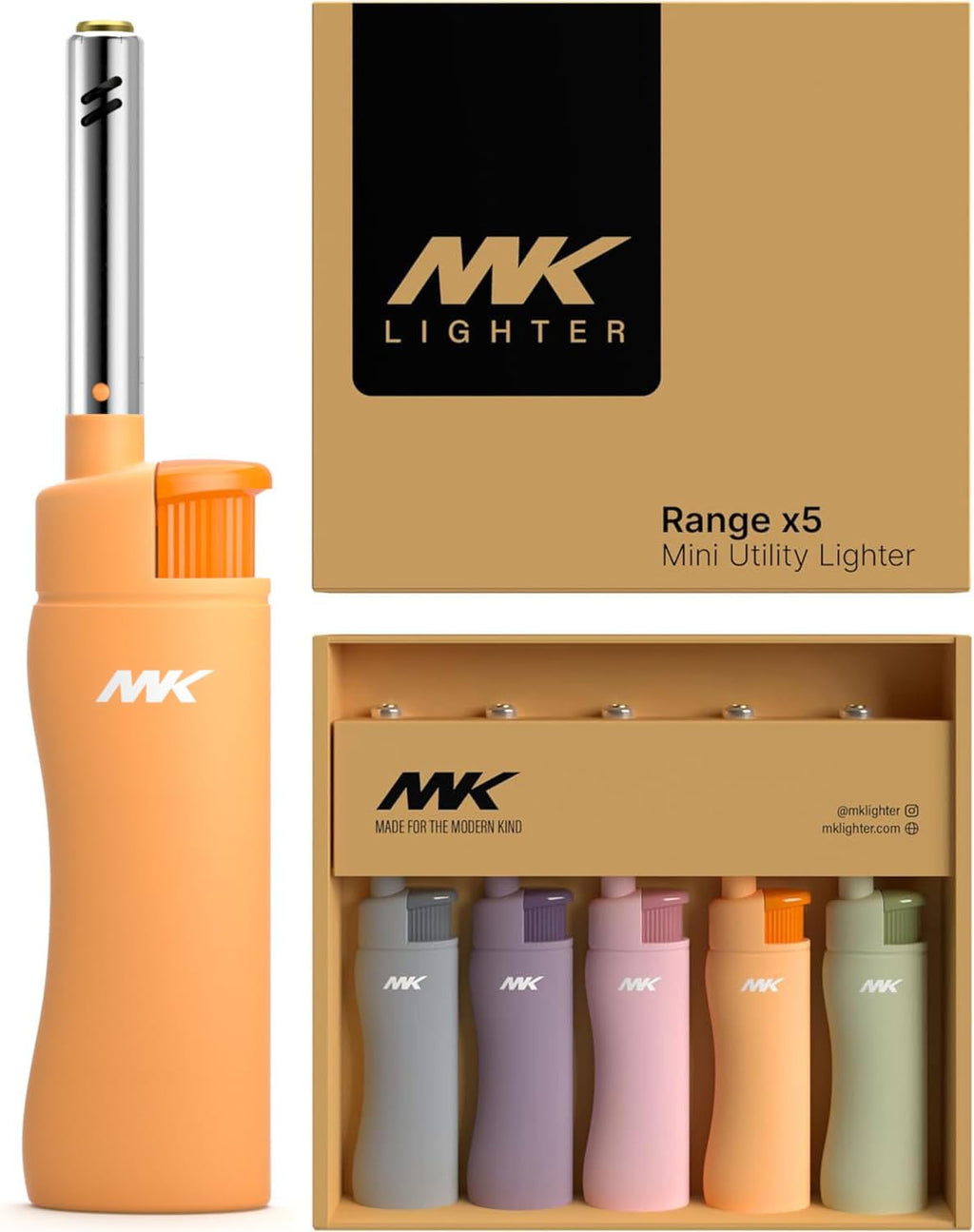 Candle Lighter — (New Macaron Color Series – Pack of 5)