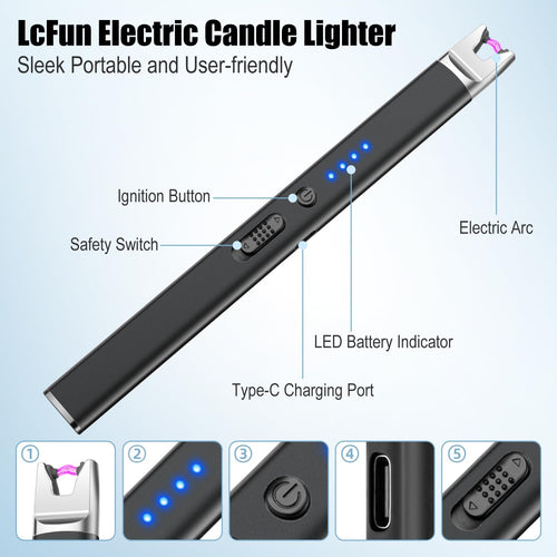 2-Pack USB Rechargeable Plasma Arc Lighter (with Safety Lock)