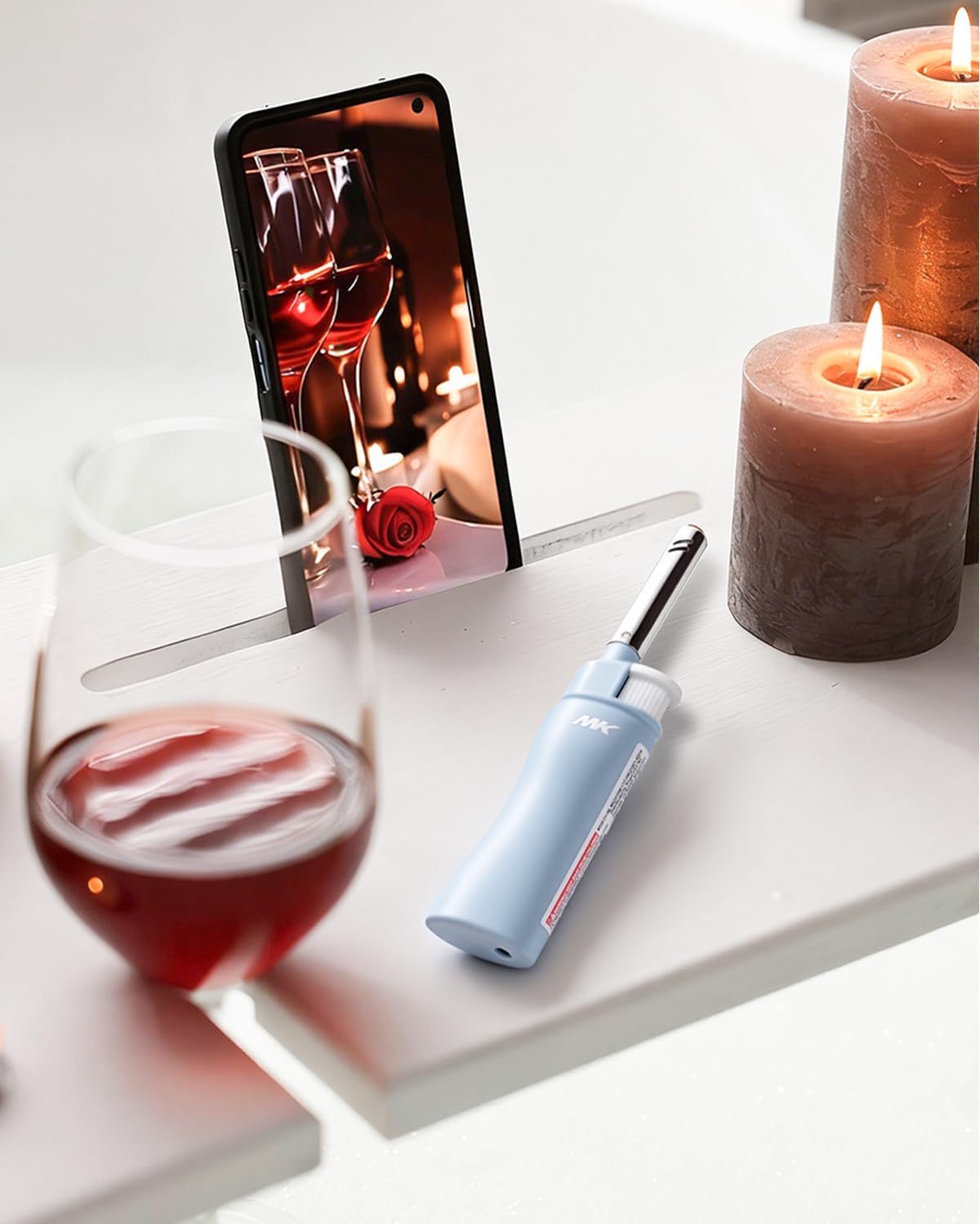 MK Lighter — Refillable butane, windproof flame, 4-pack; suitable for BBQ and camping.
