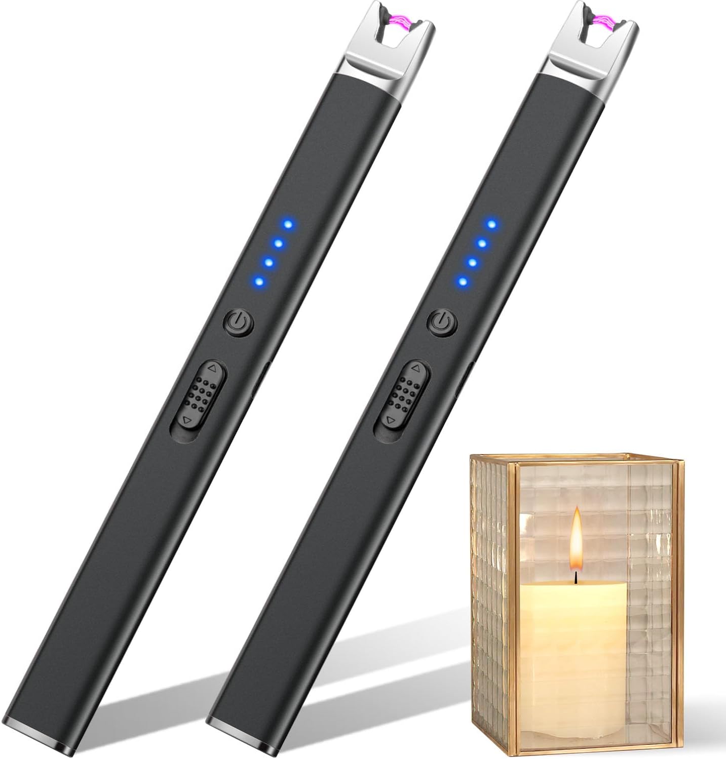 2-Pack USB Rechargeable Plasma Arc Lighter (with Safety Lock)