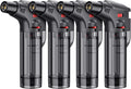 Jet-flame lighters (4-pack) — Refillable butane jet-flame lighters.