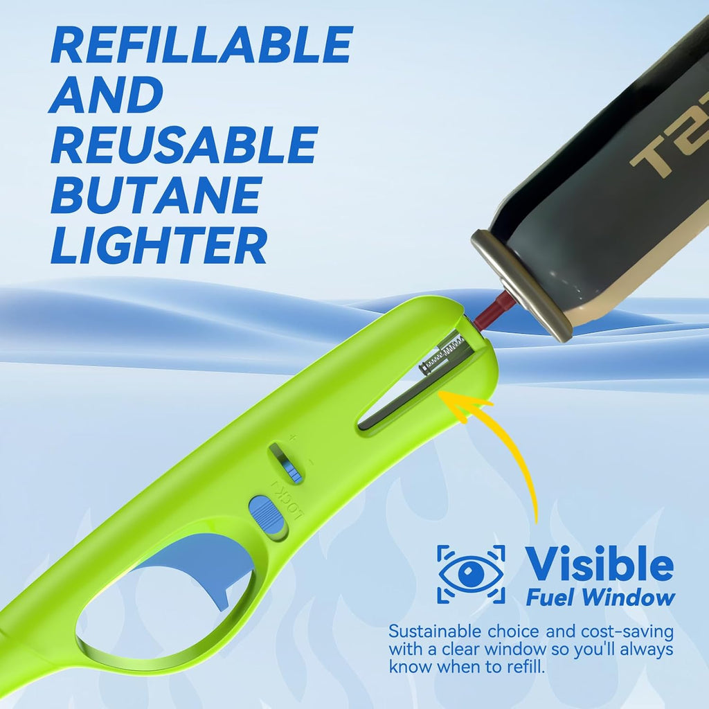 Pack of 4 long-reach lighters (suitable for candles, fireplaces, BBQ, kitchen use, etc.).