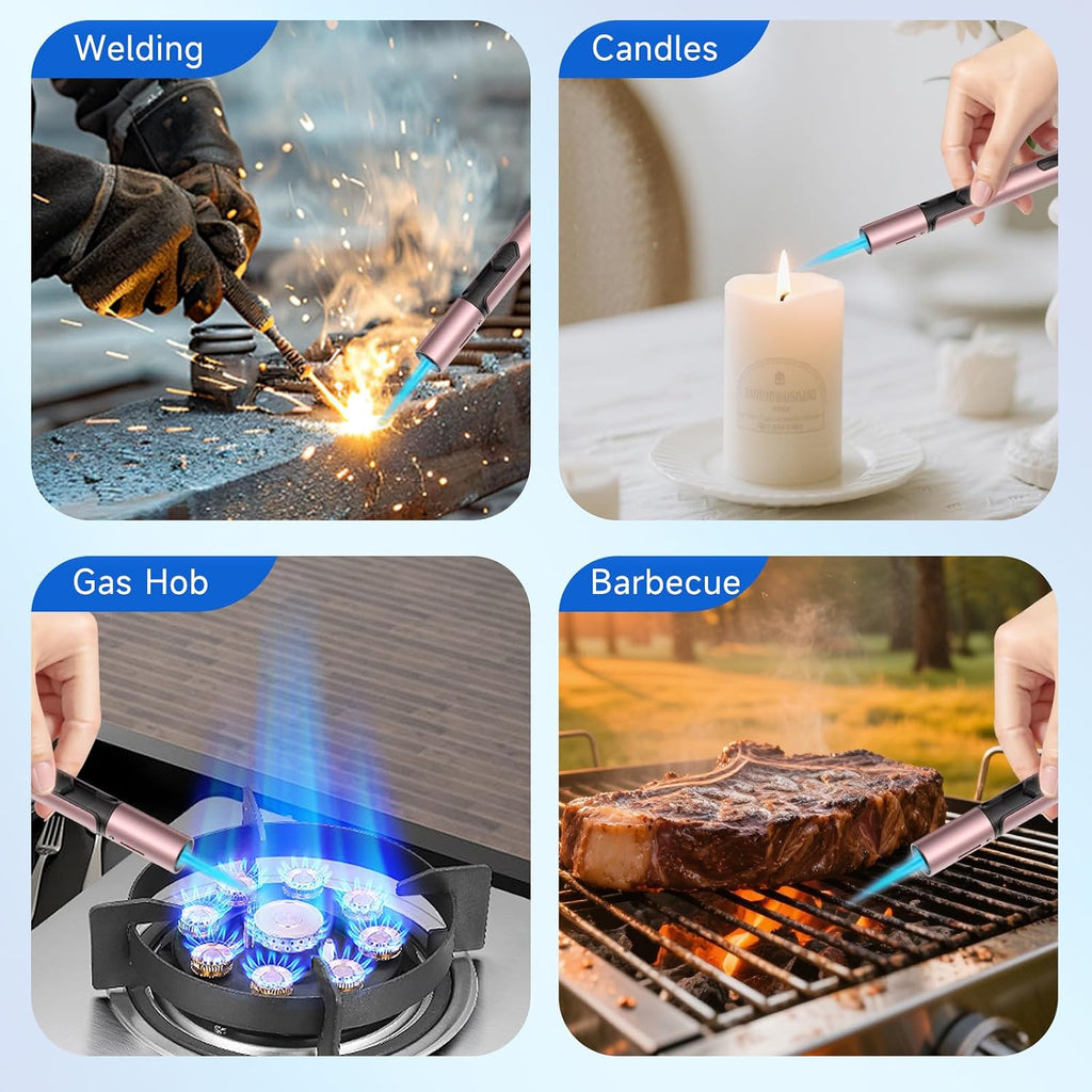 Butane jet windproof lighter (2-pack), with adjustable flame size.