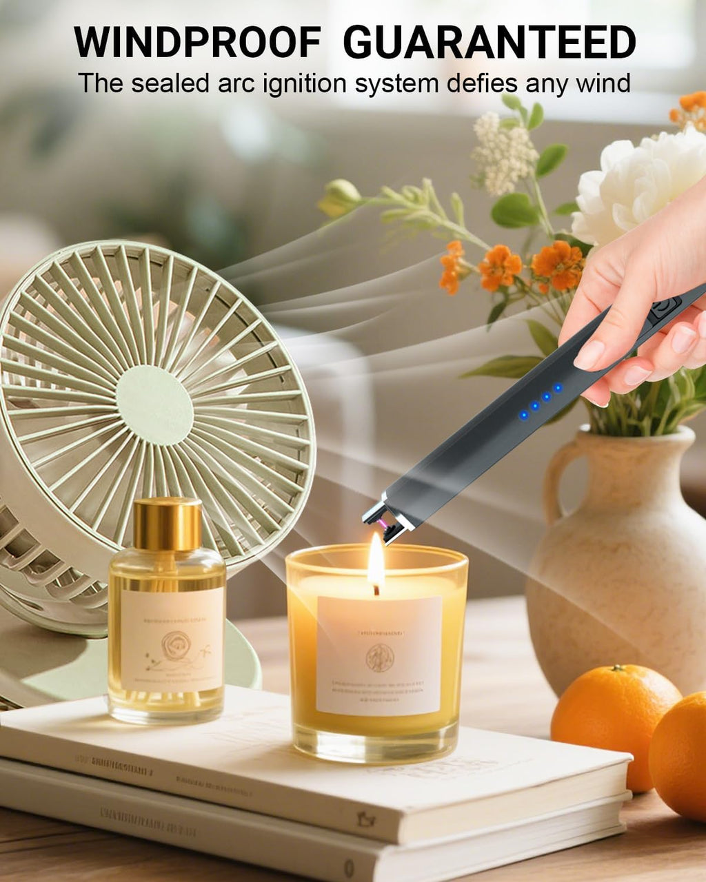 Electric Arc Candle Lighter (with safety switch) – USB rechargeable.